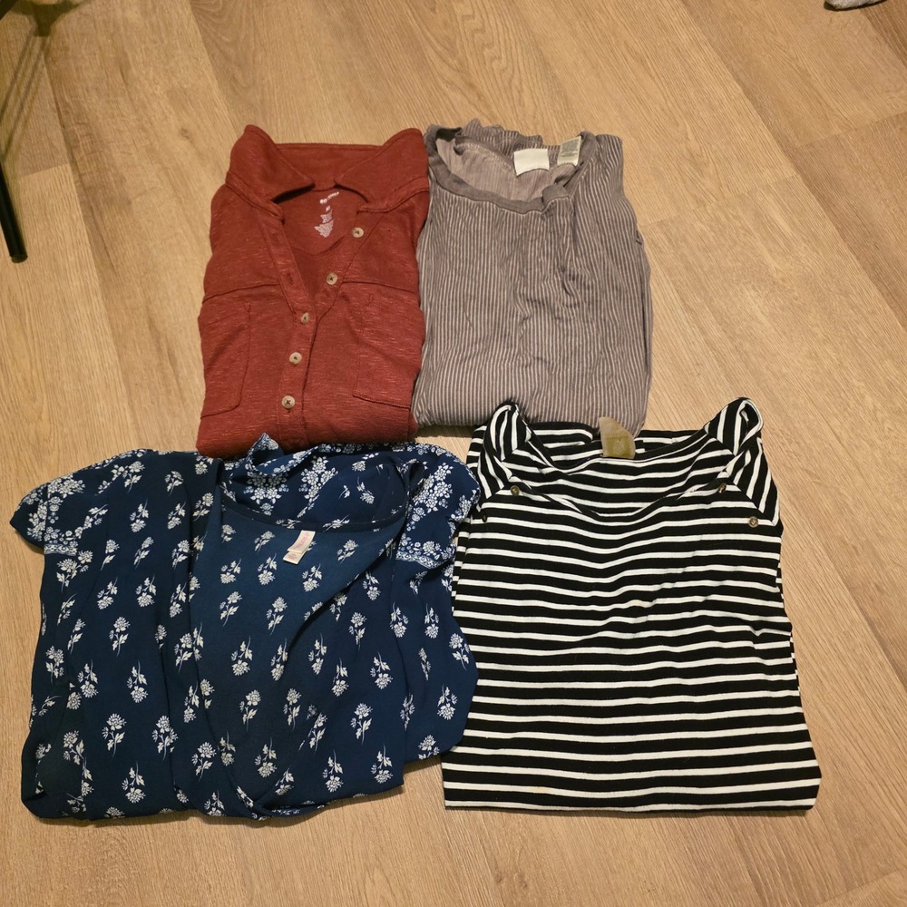 Womens XL Clothing Bundle Sonoma Daytrip Xhilaration Striped Floral 4pc Lot